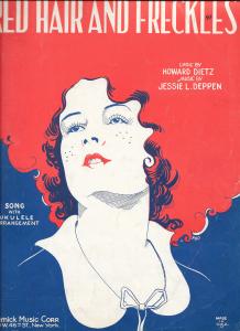 Sheet music published in 1929  for "Red Hair and Freckles"